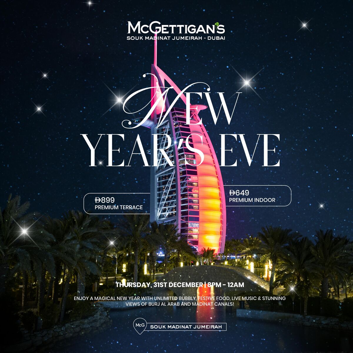 New Year’s Eve at McGettigan's at McGettigan's Souk Madinat