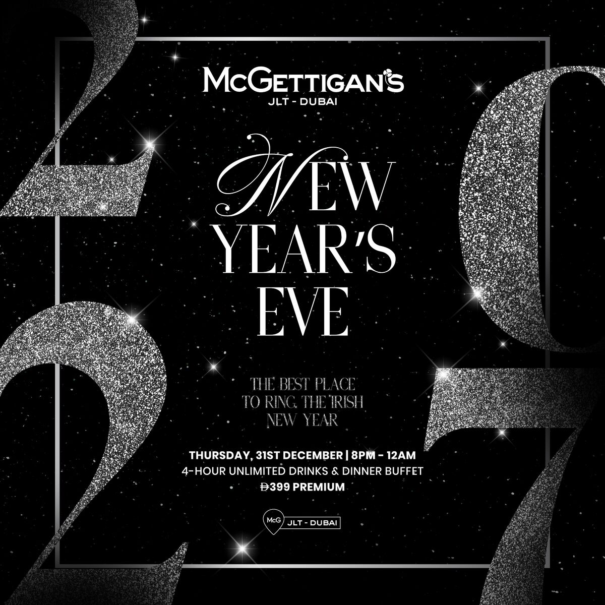 New Year’s Eve Garden Party at McGettigan's JLT